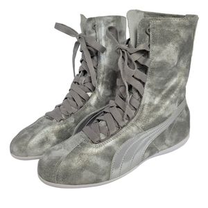 NEW Puma Eskiva by Rihanna High-Top Silver Metallic Sneakers Womans Size 6.5